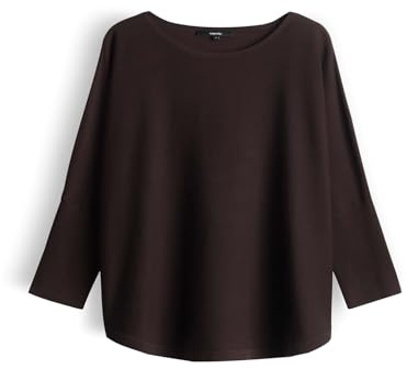 someday Damen Pullover | TIRAJA Oversized Feinstrickpullover im Cape Stil Dark Espresso, 40