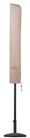 Sekey Protective Cover for Parasol Ø 200cm / 200x150cm / 200x125cm, 100% Polyester Waterproof Windproof Rip Proof, 140×25.5/27cm,Taupe