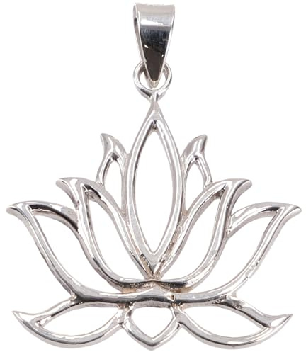 Silberanhänger Lotus, Yoga Kettenanhänger, 3 cm, idealer Schmuck für Frauen