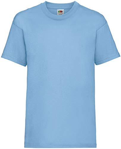 Fruit of the Loom Girls' T-Shirt blue Sky Blue Size:116 (EU)