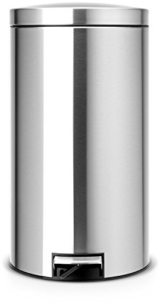 Brabantia Pedal Bin - Cubo de Basura, 2 x 20 litros, Dos compartimientos para Reciclaje, Acero Mate Anti-Huellas