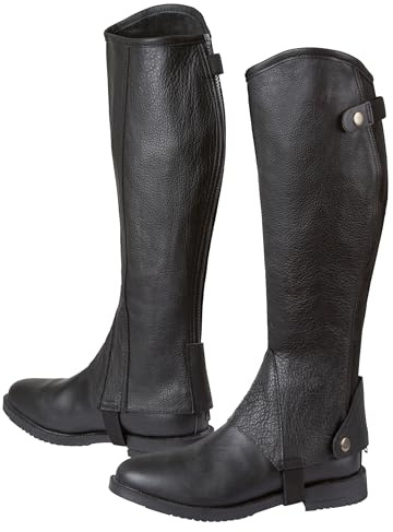 Covalliero Minichaps Elasto Leder Elastikeinsatz, schwarz, L, 324032