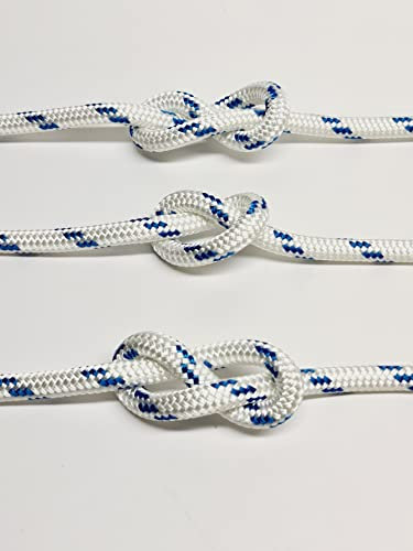 Rota Marine Braid On Braid 12mm Marine Rope Polyester- Color: Blue Fleck - Size: 5Mt