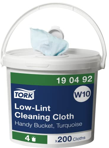 Tork Seau portable de Chiffons de Nettoyage non pelucheux turquoise W10, 1 pli, 1 rouleau x 60m, 190492, Pièces