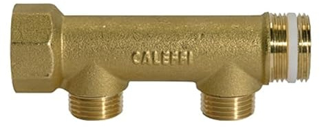 RIEGLER 112562-VT 1127 Verteilerstück, 2 Abgänge, Eingang 2x1, Ausgang 2x1/2 AG, MS, 1Stk