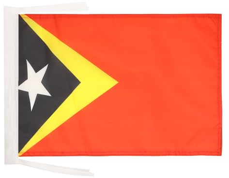 AZ FLAG Flagge Osttimor 45x30 cm Polyester 100D Kordeln | Für innen und außen Demokratische Republik Timor-Leste dekorative Flagge doppelte Nähte und verstärkte Kanten mit Schnüre