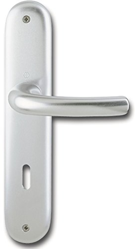 HOPPE 5x Drückergarnitur TOKYO - auf Langschild Buntbart Entfernung 90mm, für Türstärke 37-42mm, silber eloxiert