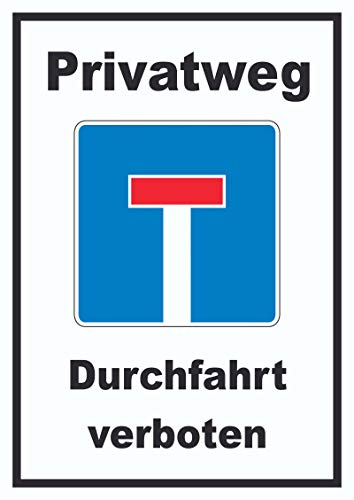 HB-Druck Privatweg Sackgasse Schild A4 Rückseite selbstklebend