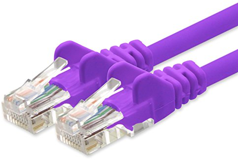 1aTTack - Cable de red UTP con conectores RJ45 (categoría 5) morado 30m