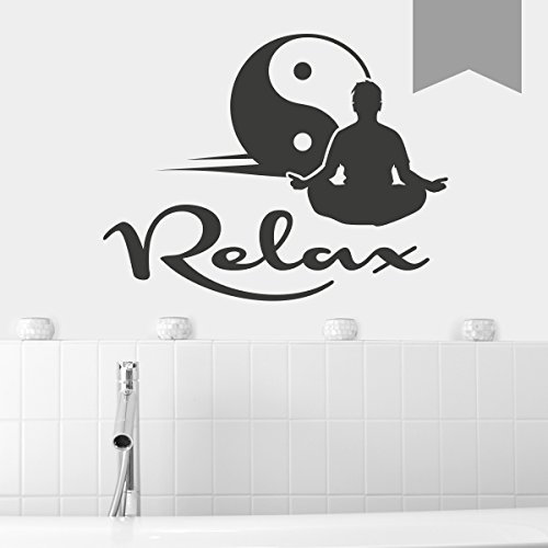 WANDKINGS Wandtattoo Relax Yin Yang 110 x 86 cm Mittelgrau - erhältlich in 33 Farben