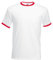 Fruit of the Loom T-Shirt mit Ringen in Kontrastfarbe Gr. XL, weiß