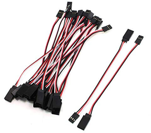 YXQ 10Pcs 150mm Servo Extension Cable 3 Pin Male to Female Lead Wire for RC Airplane(5.9inch, 10Pcs)