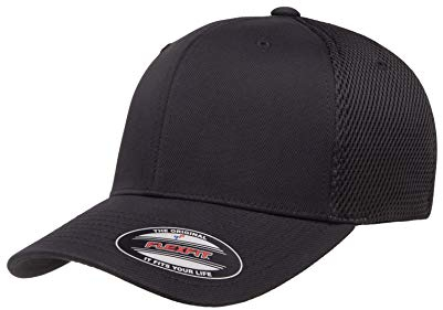 Flexfit Unisex-Erwachsene Ultrafibre Airmesh Fitted Trucker-Mütze, Schwarz, L/XL