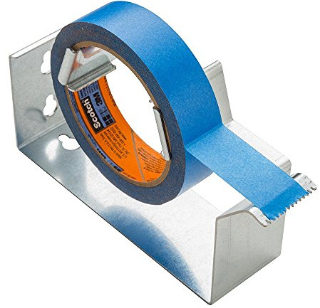 Rockler 1'' Masking Tape Dispenser - Heavy-Duty Galvanized Steel, Wall or Bench Mount - Fits 1'' Wide Rolls, Serrated Cutting Edge, Shop, Garage & Woodworking Tape Holder