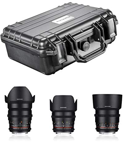 Samyang - Obiettivo video DSLR Basic Set Canon EF, colore: Nero
