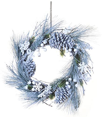 Small-Preis Türkranz Wandkranz Kranz rund mit Zapfen und weißen Beeren ø 40 cm - Herbst - Winter H22