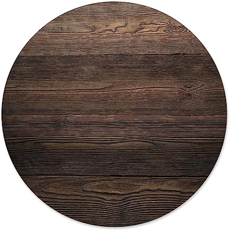 younikat Tapis de Souris Optique Bois I Ø 22 cm Rond I Tapis de Souris Taille Standard, antidérapant I Rustique I dv657