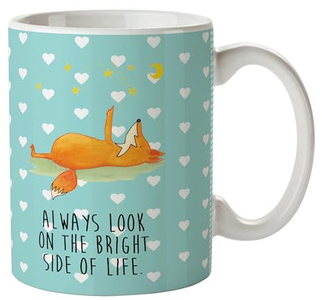 Mr. & Mrs. Panda Tasse Fuchs Sterne - Geschenk, Kaffeetassen, entspannt, Teebecher, Romantik, Füchse, tröstende Worte, Cappuccino Tassen, Tasse