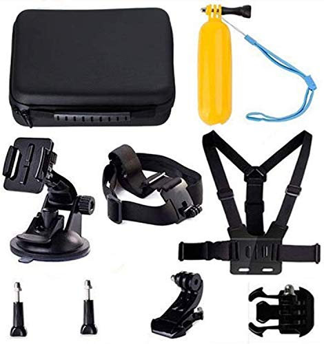 Navitech 8 in 1 Action Camera Accessory Combo Kit With Grey Case - Compatible With Dragon Touch Vision 3