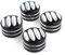 GZYF 4 tappi copri-dado per testa con alette nere compatibili con Harley Twin Cam Touring Electra Glide, Road King, Road Glide, Street Glide 1999-UP