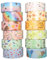 YUBBAEX Washi Tape Set cinta adhesiva decorativa Washi Glitter Adhesivo de Cinta Decorativa para DIY Crafts Scrapbooking (Lámina de oro 15MM de ancho 12 Rollo)