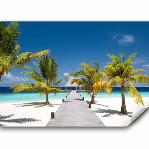 murando - Papier peint panoramique paysage 350x256 cm - Revêtement mural décoration salon - Design moderne - Bois arbres paysage mer ciel palmiers îles tropicales c-B-0539-a-a