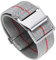 BINLUN Nylon Uhrenarmband Elastic Marinetaucher Fabric Nylon-Armbänder Stoff Militär Ersatz-armband Uhr Hakenverschluss Damen&Herren 18/20/22mm(Grau-rot，Silberne Schnalle,22mm)