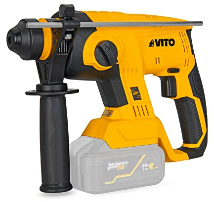 VITO SDS Plus Wireless Hammer Drill 20 V Lithium-Ion Vito Ego Li without Battery and Charger - with Quick Stop Function, Spindle Lock and Impact Drilling (Hammer Function) - (VIBCMPSFL20A)