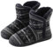 DimaiGlobal Damen Herren Hausschuhe Stricken Hüttenschuhe rutschfeste Wolle Hausstiefel Pantoffeln Plüsch gefüttert Warme Hüttenstiefel Winter Drinnen Draußen 39/40EU Schwarz2