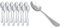 AmazonBasics - Cucharas de sopa de acero inoxidable, con punta redonda, juego de 12 + Juego de 12 cucharillas de café de acero inoxidable con borde redondeado
