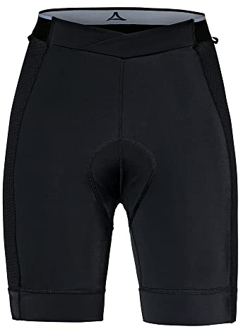 Schöffel Damen Skin Pants 4h L, atmungsaktive Radhose mit Polster für optimale Performance, Fahrrad Unterhosen mit 4-Wege-Stretch und bakteriostatischer Silbernitrat-Behandlung, black, 44