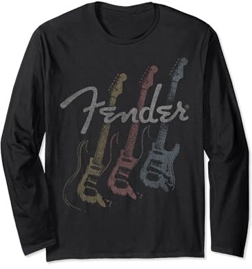 Fender Stacked Guitar Faded Logo Long Sleeve T-Shirt