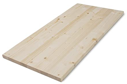 Tablero de Madera Natural de Pino Abeto, sin Tratamiento, en Grosor de 18 mm. Y Largos Disponibles de: 620-820 - 1250-1620 mm. para Muebles, decoración, Manualidades (1250x200x18 mm)