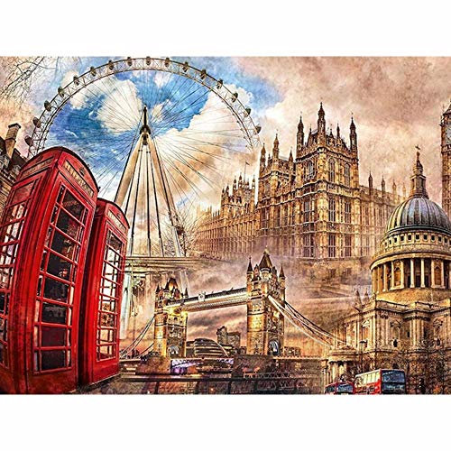 TAKKDWYZL DIY 5D Diamond Painting Set,Diamant Malerei Kits London Eye Malen nach Zahlen Diamant, Diamant Painting Arts Craft für Home Wand Decor