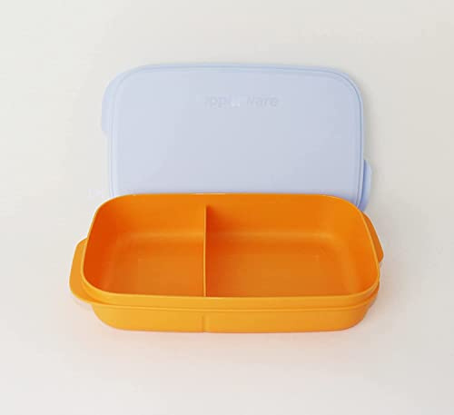 TUPPERWARE Clevere Pause 590ml mit 2fach Einteilung Orange/Hellblau