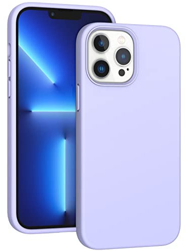 ARSUNOVO for iPhone 13 Pro Max Phone Case 6.7 inch, [Shockproof][Anti-Scratch] Slim Liquid Silicone Case Protective Bumper Rubber Gel Cover for iPhone 13 Pro Max 6.7 2021(Light Clove)