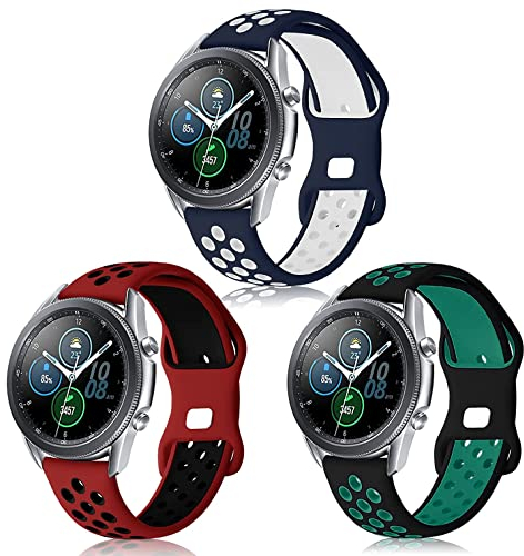 Cinturino compatibile con Samsung Galaxy Watch 3 45 mm/Galaxy Watch 46 mm Cinturino, 22 mm Cinturino in silicone per Gear S3 Frontier/Classic/Huawei Watch GT 46 mm/GT 2 46 mm/GT2 PRO/Amazfit GTR 47