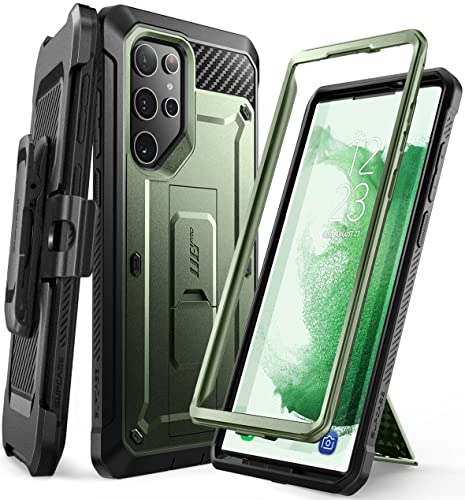 SUPCASE Unicorn Beetle Pro Étui de Protection pour Samsung Galaxy S22 Ultra (6,8 ) 5G, Robuste, sans Film de Protection d'écran, avec Clip Ceinture et Support, édition 2022, Vert