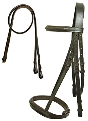 CHALLENGER English Horse 803AX07BR-F Zaumzeug, Leder, Allzweck-Zaumzeug, Braun