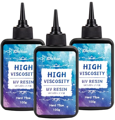 JDiction UV Resin, Upgrade 300g High Viscosity Hard UV Resin with Super Crystal Clear Resin Kit for Doming, Sealing, Coating, and Casting