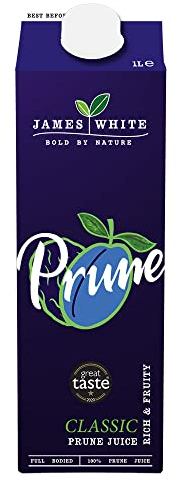 James White Prune Juice Cartons 1L - All Natural - Vegan - No Added Sugar (Pack of 8)