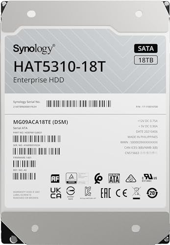 Synology HAT5310-18T - 3.5p - 18To - 256Mo Cache - 7200T/min - Sata 6Gb/s