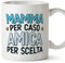 Mugffins Tazza in ceramica per MAMMA/MADRE 11 oz / 350 ml - In italiano - Per caso Amico per Scelta - Idea regalo per Festa della MAMMA compleanno, anniversario, natale
