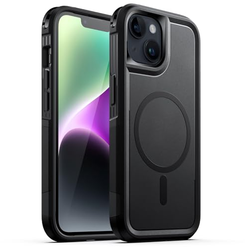 JETech Hülle für iPhone 14 6,1 Zoll Kompatibel mit MagSafe, Schwerlast Dual Layer Robust Schutz, Stoßfeste Schützende Harte Magnetisch Handyhülle (Schwarz)
