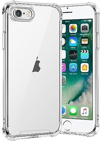 gueche Hülle für iPhone 6s Plus und 6 Plus, Durchsichtig Schutzhülle mit Weiche Silikon Handyhülle, Transparent Bumper Case Cover, mit dem Handyhalterung Auto kompatibel, Handyhalterung Fahrrad