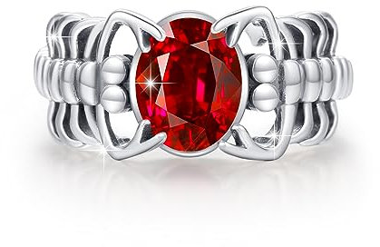 Waysles Skorpion Ring 925 Sterlingsilber Verstellbarer Skorpion Offener Ring mit Rot Zirkonia Halloween Gotik Scorpio Schmuck für Damen Männer Herren 8#