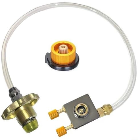 HEIBTENY Adaptateur de cartouche de gaz, valve à vis, adaptateur de tuyau gonflable, adaptateur de cuisinière à gaz de camping, adaptateur de recharge de gaz propane, adaptateur de réchaud de camping