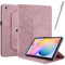 Netany Rotating Custodia per Samsung Galaxy Tab A7 Lite 8.7 Pollice 2021, con penna PU Pelle Flip Cover, con portapenne Supporto Rotazione 360 Protettiva Cover - Oro Rosa