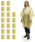 Relaxdays Regenponcho, 20er Set, Einweg Regencape mit Kapuze, Wandern, Festival, Notfallponcho für Damen & Herren, gelb