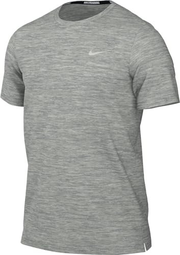 Nike Men's M Nk Df Uv Miler Ss Short Sleeve top, Grey Fog/Particle Grey/Reflective Silv, L
